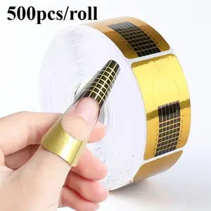 1 Roll of 500 Sheets Nail Extension Paper with Design Stickers, DIY Full Coverage Nail Tips for Reusable Nail Art, Self-Adhesive Nail Supplies, Crazy Nail Art