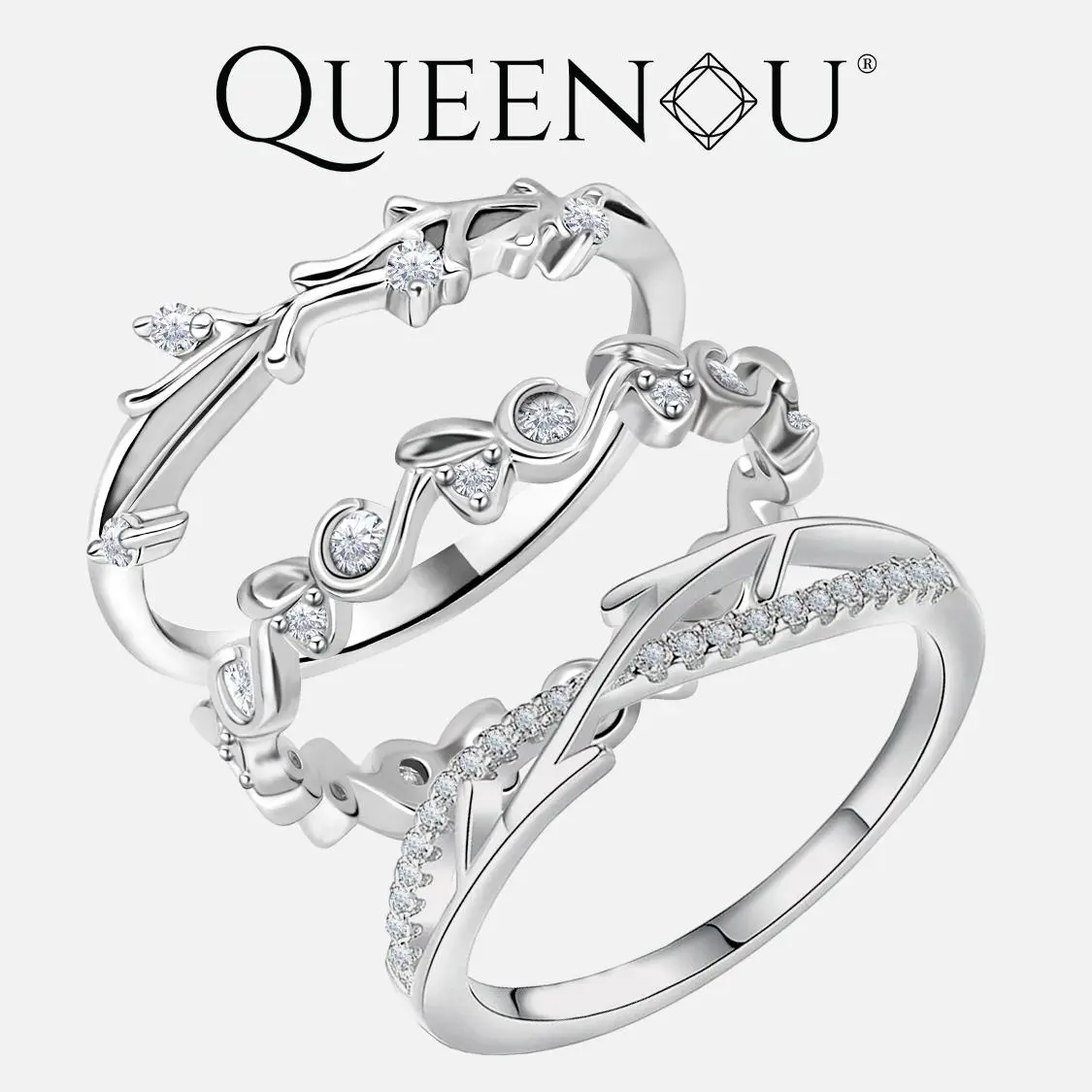 【926 #2】Springtime greenery and new branches Synthetic Moissanite Rings #2