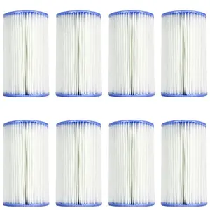Intex Swimming Pool Easy Set Type B Replacement Filter Pump Cartridge (8 Pack)