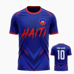 Haiti Soccer T-Shirt 3D, Haiti Flag Football Jersey Fan Shirt CAS