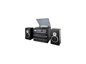 Trexonic 3-Speed Vinyl Turntable Home Stereo System with CD Player, Dual Cassette Player, Bluetooth, FM Radio & USB/SD Recording and Wired Shelf Speakers