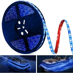 25FT Blue LED Boat Lights, Waterproof Marine Pontoon LED Strip Lights, Under Gunnel Boat Deck Interior Lighting, Night Fishing Light for Pontoon Fishing Boats, Boat Accessories