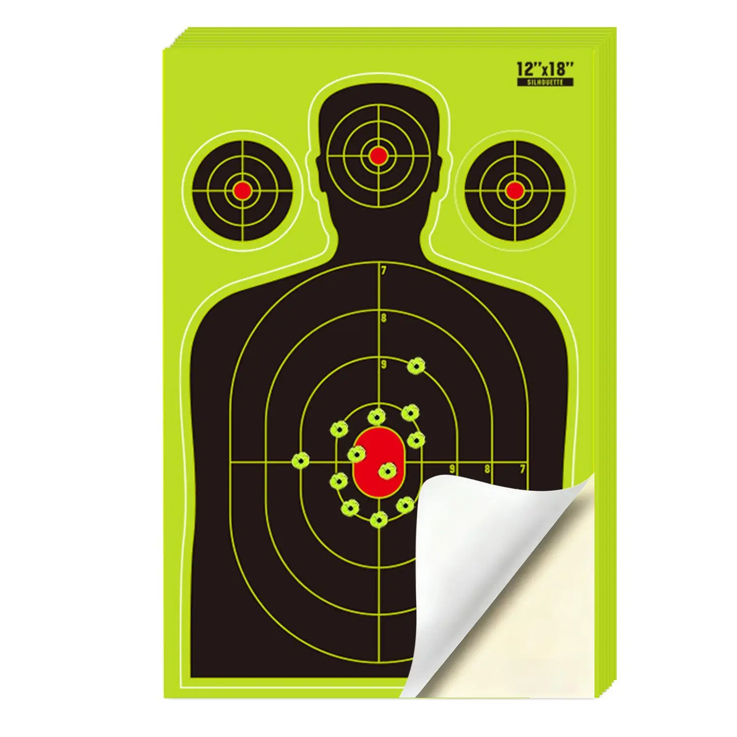 30 Pack 12x18 Inch Silhouette Splatter Adhesive Targets Paper, Adhesive Shooting Target Stickers for Outdoor Indoor Practice
