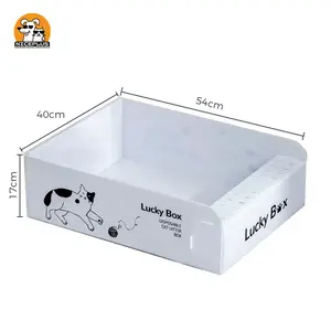 NICEPLUS PET Disposable Cat Litter Box, Large Size, Sustainable Leak Proof Design, Odor Control for All Cats, Portable Travel Box for Camping Road Trips, Mess Free Easy Cleanup, Pet Supplies