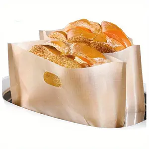 10pcs/set Non Stick Reusable Heat-Resistant Toaster Bags, Sandwich Fries Heating Bags, Cooking Tools Gadgets, Kitchen Accessories