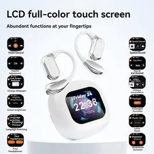 Bluetooth earphones, ANC/ENC noise reduction, earphones with multifunctional touch screen, sports stereo, IPX7 clear communication, open Bluetooth earphones, painless air conduction earplugs, sweat proof during running, safe driving Earbud Electronic