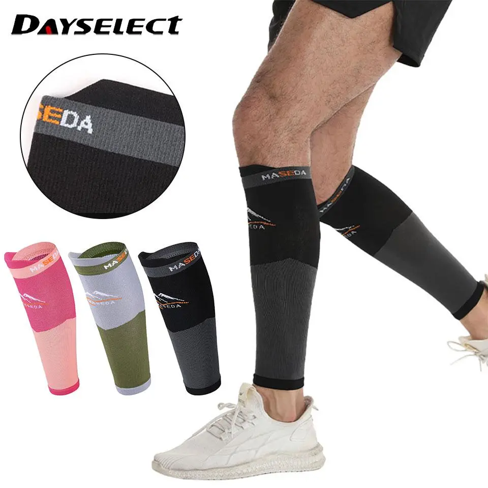 1Pair Athletic Compression Shin Guards Breathable Tall Compression Calf Socks Sports Outdoor Riding Stretch Calf Protectors