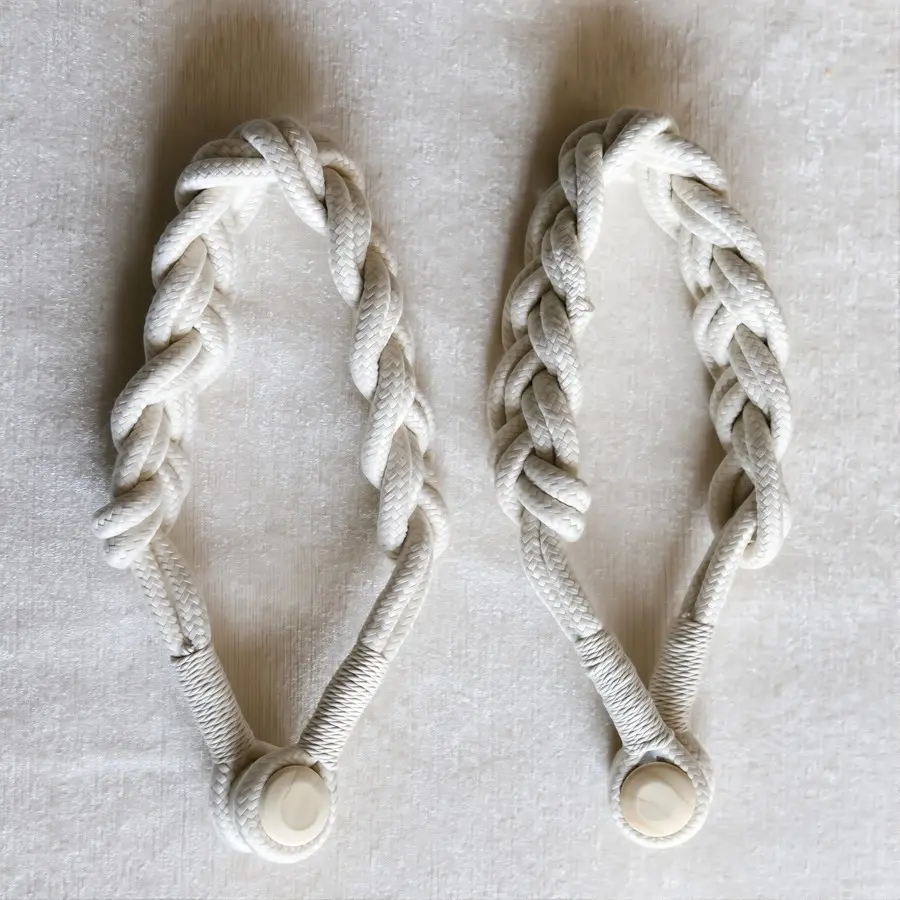 2pcs Minimalist Knitted Magnetic Curtain Tiebacks, Window Curtain, No Drilling Elastic Bands, Bedroom Living Room Curtains Clips, Two Colors Available