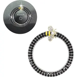 Bee  Accessories Engine Start Button Ring Girly Push Start Stop Button Decor Black  Ring Charm