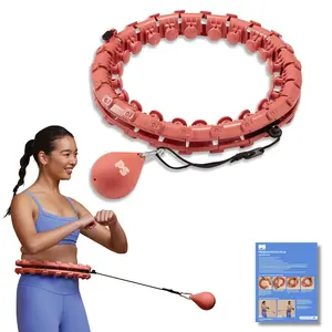 Popsugar Weighted Fitness Hoop, Coral, Adjustable Diameter, One Hoop and Weight Attachment FIT FOR LIFE
