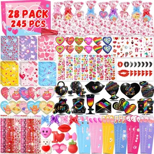 Valentines 28 Pack Classroom Gifts for Kids with Notebook Rulers, Pencils, and Stickers - Ideal for Valentine's Party Exchanges
