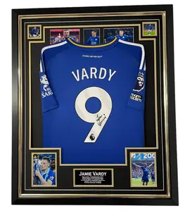 Jamie Vardy of Leicester Signed Shirt Autographed Jersey Display  Poster - No Frame