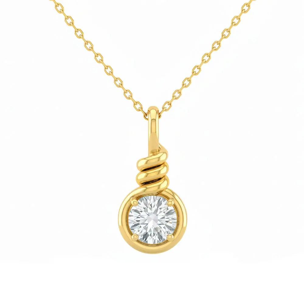 .95ct 14K Yellow Gold Lab Grown Diamond Necklace 18"