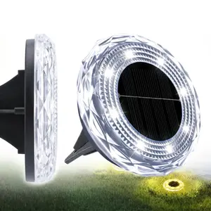 Waterproof Crystal Diamond Solar LED Lawn Plug Lights for Garden Patio, Solar Lights, Backyard Decor, Yard Decor