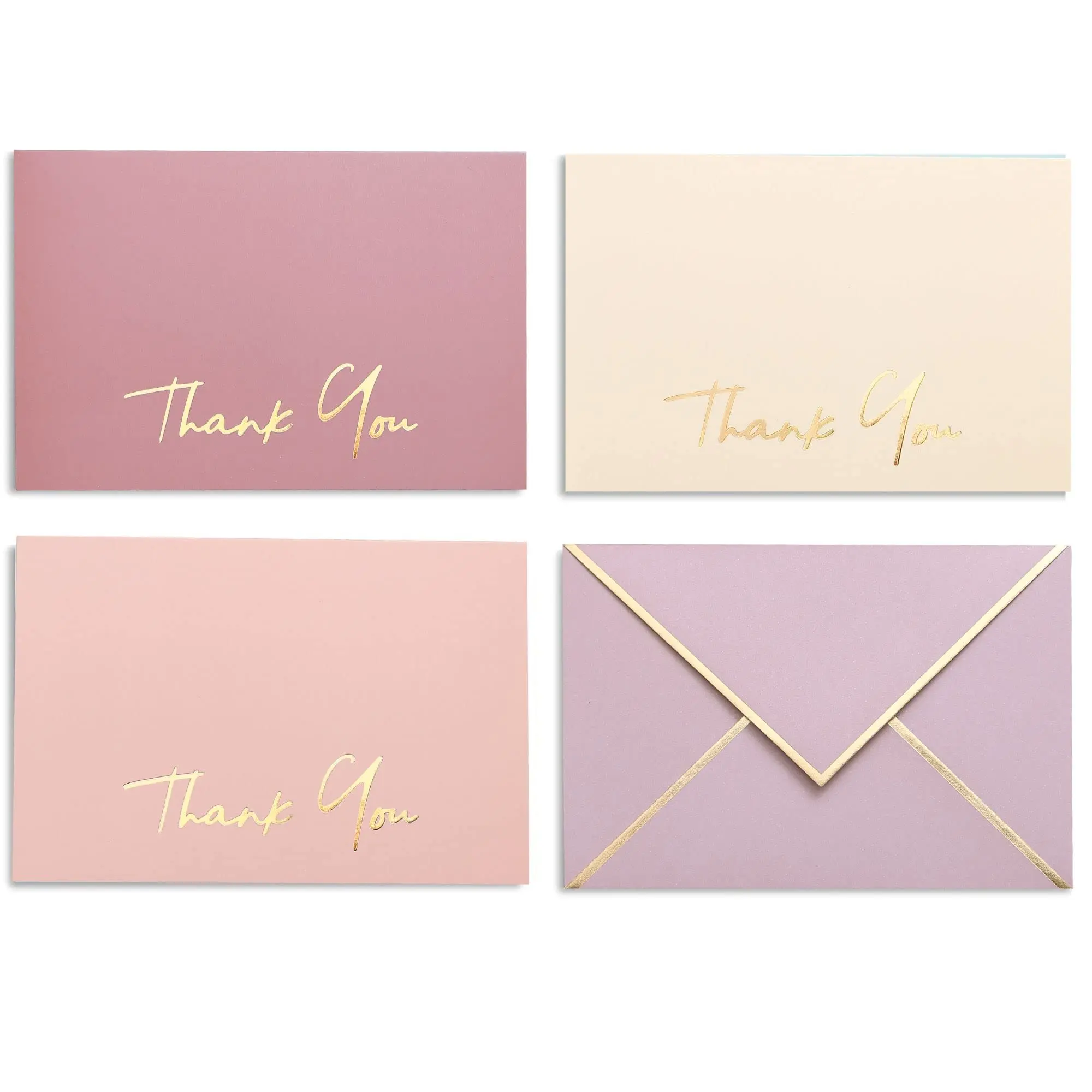Heavy Duty Thanks Cards with Envelopes - 36 PK - Gold Thanks Notes 4x6 Inches Baby Shower Thank You Cards Wedding Thank You Cards Small Business Graduation Funeral Bridal Shower