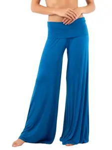 Womens Wide Leg Yoga Pants Loose Fit Casual Flared Trousers, Solid Color Fashion Lounge Pants for Gym, Travel & Daily Wear