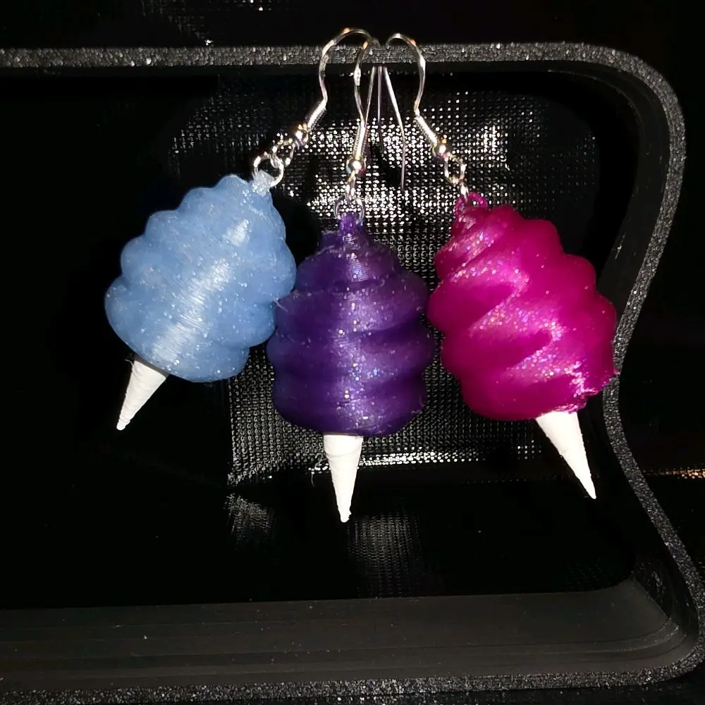 Cotton Candy Earrings - 3D Printed
