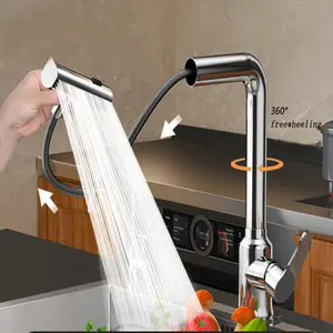 FORIOUS Waterfall Kitchen Faucet with Pull Down Sprayer 1 or 3 Hole Single Handle Stainless Steel Black Commercial Modern Kitchen Faucets with 3 Modes Home Install pot filler kitchen pull-down