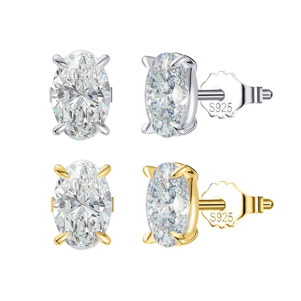 3.0CT OVAL CUT MOISSANITE STUD EARRINGS — Shinier Than Diamond