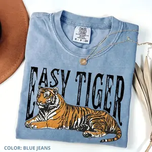 Comfort Colors Easy Tiger Shirt Retro Tiger TShirt, Retro Tiger, Vintage Shirt Trendy Gifts