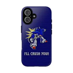 Metal 'I’ll Crush You!!' Phone Case,  Bold Retro Gaming Design