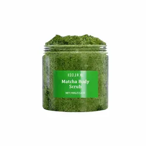EELHOE Matcha Body Scrub, Gentle Green Tea & Sea Salt Exfoliator, Deep Moisturizing & Peppermint Cooling,  Enhances Radiance, Non-Greasy, All Skin Types
