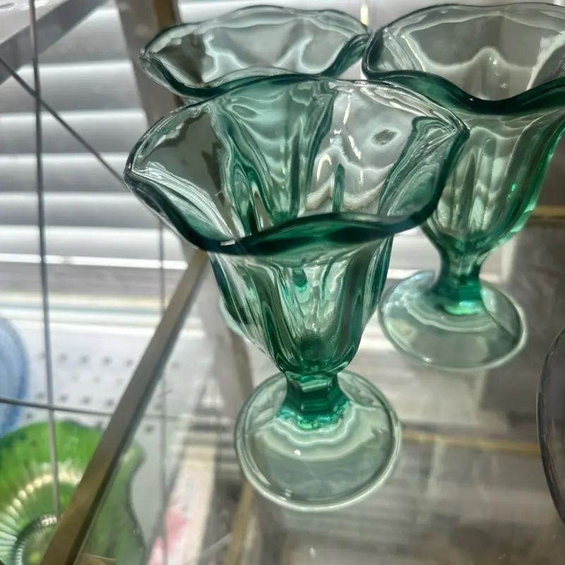 Green parfait glasses
