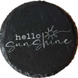 4 piece 4 inch round spring slate coasters