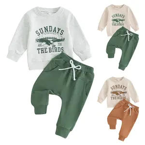 REDWOON Toddler Baby Boy Game Day Football Outfit Sundays Are for the Birds Sweatshirt and Jogger Pants Set