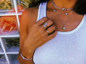 Shanti Shack Cannabis Silver Garnet Pendent Necklace for Women