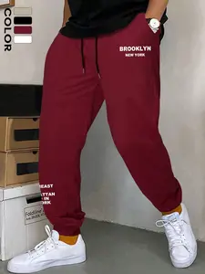 Men's Brooklyn Style Fitted Pants, Comfortable Fashion Long Trousers, Casual Wear for Daily Use, Travel, Sports, All Seasons