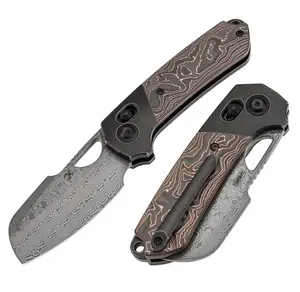 KANSEPT Nahual Crossbar Lock Knife Blackwash Titanium with Carbon Fiber Handle