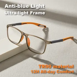 Ultra-Light Reading Glasses Blue Light Blocking TR90 Frame Anti-Glare Unisex Spring Hinge Comfortable Nose Pads