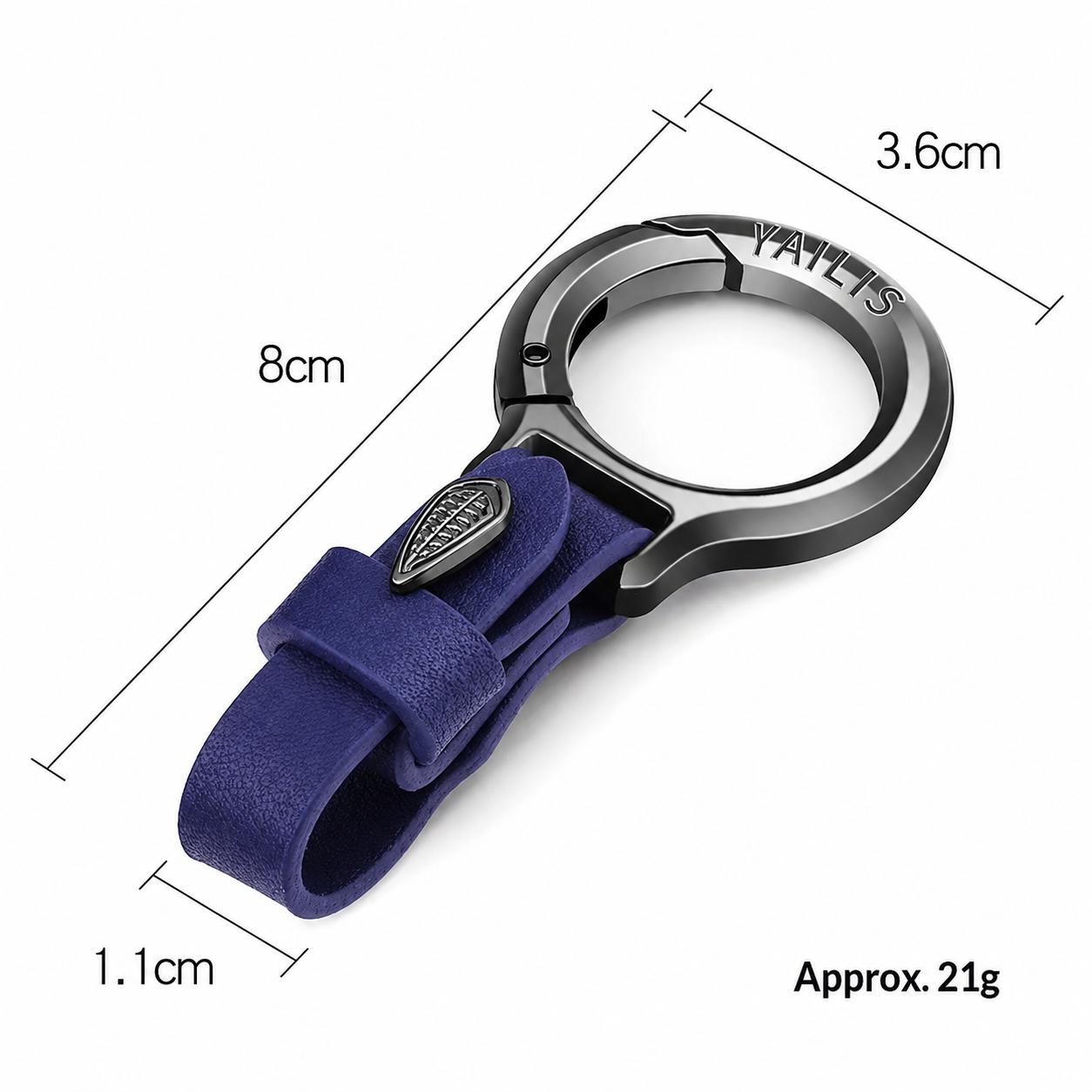 AILIS New Upgraded Metal-Leather Zinc Alloy Keychain with Leather Strap - Stylish, Versatile, Durable, Unisex Anti-Lost Key Ring for Car, Home Use - Keeps Keys Secure and Easy to Find