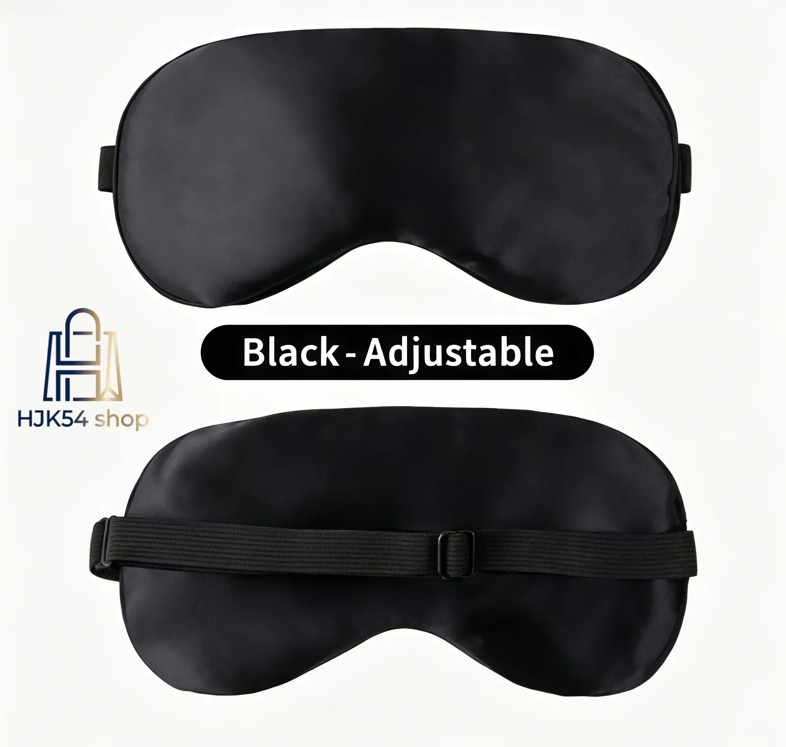 Unisex 2-PCS Adjustable Polyester Satin Sleep Eye Mask & Eye Cover with Free Earplugs, Soft Fit Blackout Blindfold for Travel, Nap, Light Blocking Fashion Accessory Set