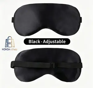 2 PCS Adjustable Satin Sleep Eye Mask with Free Earplugs, Soft Blackout Blindfold for Travel, Nap, Night Shift, Light Blocking for Men & Women