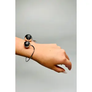 Modern Spherical Cuff Bracelet (Silver)