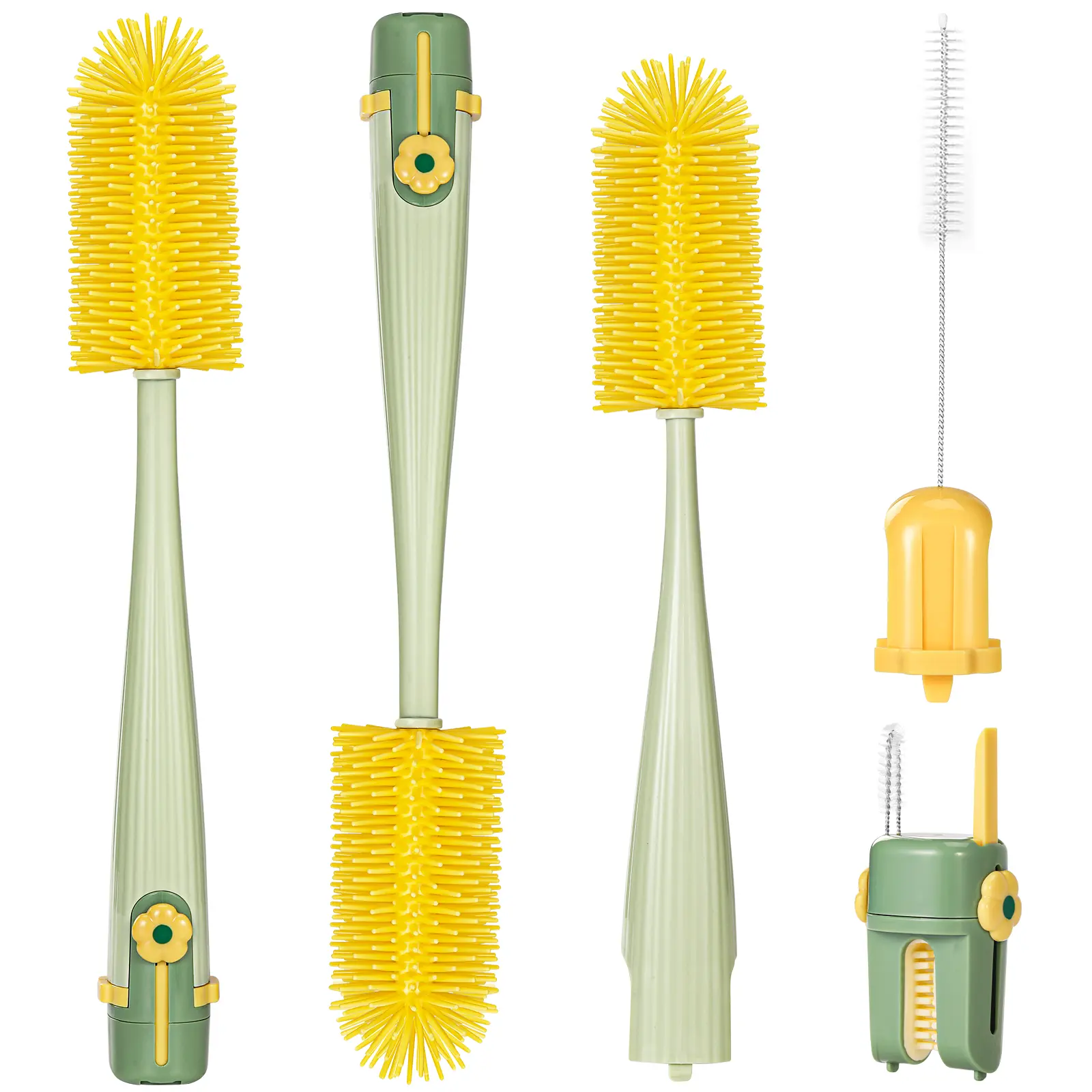 Orzbow 5-in-1 Silicone Baby Bottle Brush Set Multifunctional Straw, Rim & Seal Cleaner Dishwasher Safe Orzbow 5-in-1 Silicone Baby Bottle Brush Set Multifunctional Straw, Rim & Seal Cleaner Dishwasher Safe