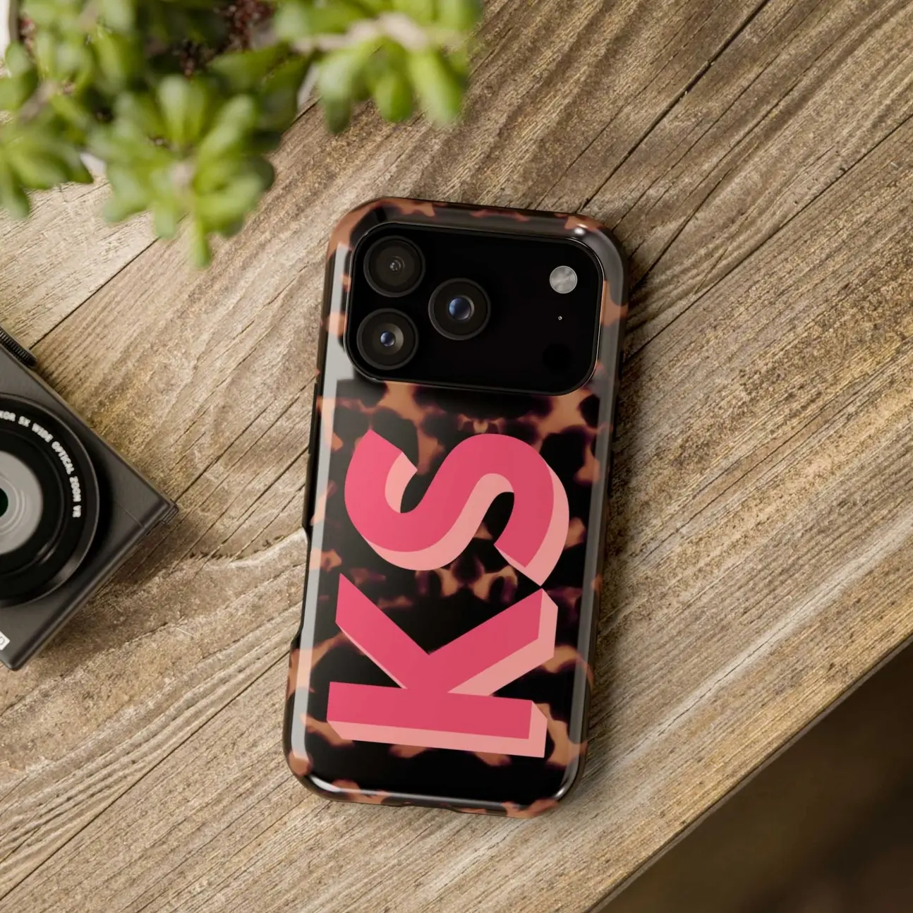 Tortoise Shell Monogram phone Case, Phone 17 Promax Case, Phone 17 Case, phone 17 Air Case, Big Initials, Personalized Case, phone 16 Pro Max Case