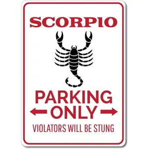 Scorpio Parking Sign Scorpio Gift Scorpio Decor Scorpio Sign Scorpion Zodiac Sign Zodiac Gift Zodiac Decor Quality Metal Scorpions 8x12 inch