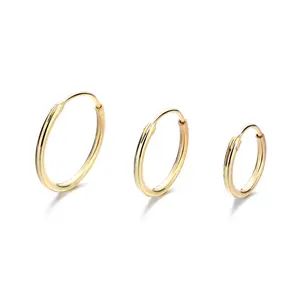 Amy & Annette 14K Gold Hoop Earrings Set of 3 Sizes
