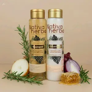 Nativa Herbal Rosemary Shampoo & Leave-in Conditioner with Onion Extract 18.5 fl oz - Refreshing Hair Care Set for Daily Use