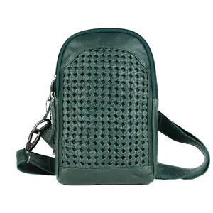 Theft Proof Concealed Carry Bristol Sling Leather Backpack by Lady Conceal - Locking EDC Compartment - -Secure Self Defense Tactical Concealment - Premium Leather