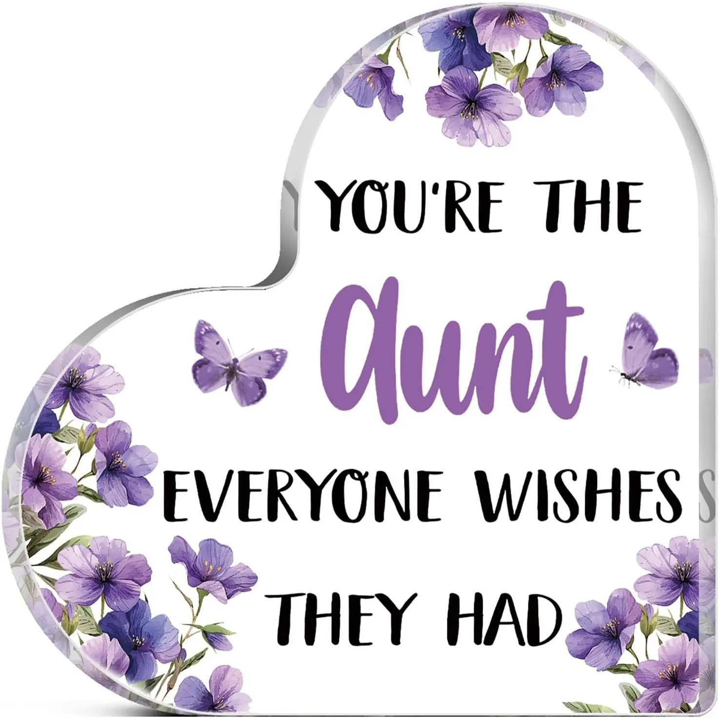 Aunt Gifts For Women Acrylic Plaque Decor Gifts For Aunt From Niece Nephew Unique Heart Shaped Desk Decorations Present Wedding Valentines Gift Aunt Christmas Gift Decorative Plaque