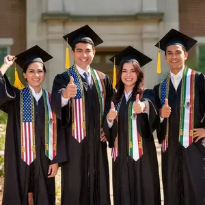 Mexican Flag Stole, Mexico Graduation Sash 2026, Class of 2026 V Shape National Country Graduation Sash