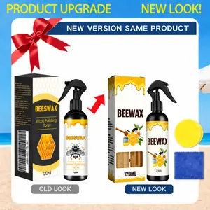 Beeswax Wood Polish Spray – Natural Wood Polish & Restorer for Furniture, Floors & Cabinets – Non-Greasy Wood Care Spray with Shine & Anti-Dust Protection