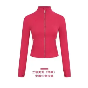 Cropped Slimming Jacket Yoga Stand Up Collar Slim Fit Quick Drying Sports Thin Design