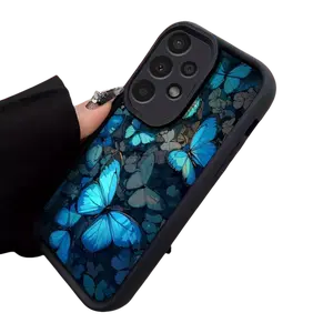 Phone Case - Personalized Blue Butterfly Fashion Pattern Phone Case for GalaxyS26,S26PLUS,S26ULTRA,S25,S25PLUS,S25ULTRA,S24,S24FE,S24PLUS,S24ULTRA,A54,A53,A52,A36,A35,A34,A33,A17,A16,A15,NOTE20,NOTE20U High-End Stepped Shock Absorption Protective Soft Cas