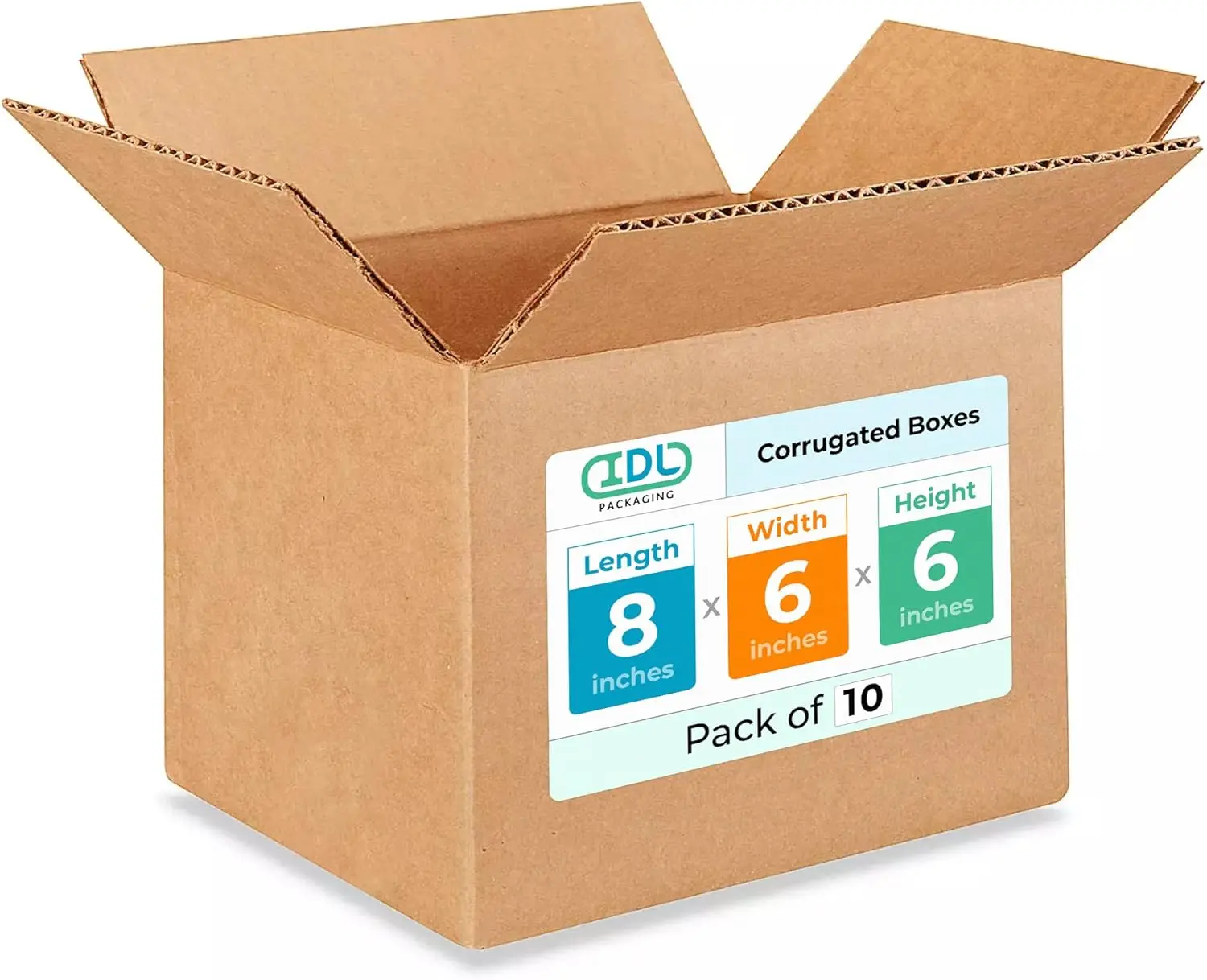 Small Moving & Shipping Boxes 8x6x6 inches (10-Pack) - Extra Strength 200 lb vs Regular - Corrugated Cardboard Boxes for USPS/FEDEX - Corrugated Packaging Box - Box Small by IDL Packaging