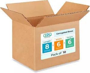 Small Moving & Shipping Boxes 8x6x6 inches (10-Pack) - Extra Strength 200 lb vs Regular - Corrugated Cardboard Boxes for USPS/FEDEX - Corrugated Packaging Box - Box Small by IDL Packaging